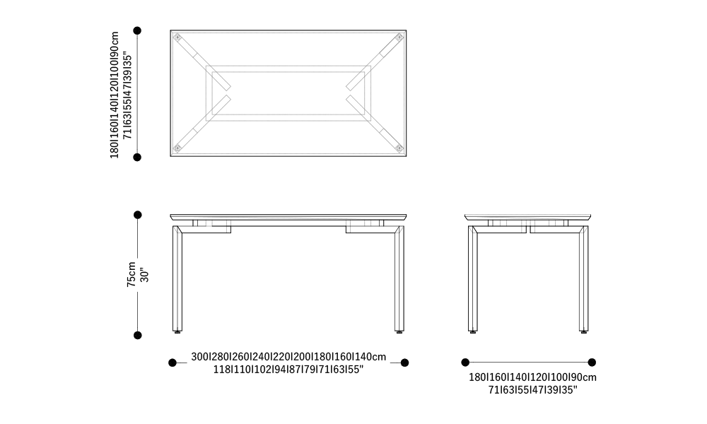 Image of the main dimensions of the product